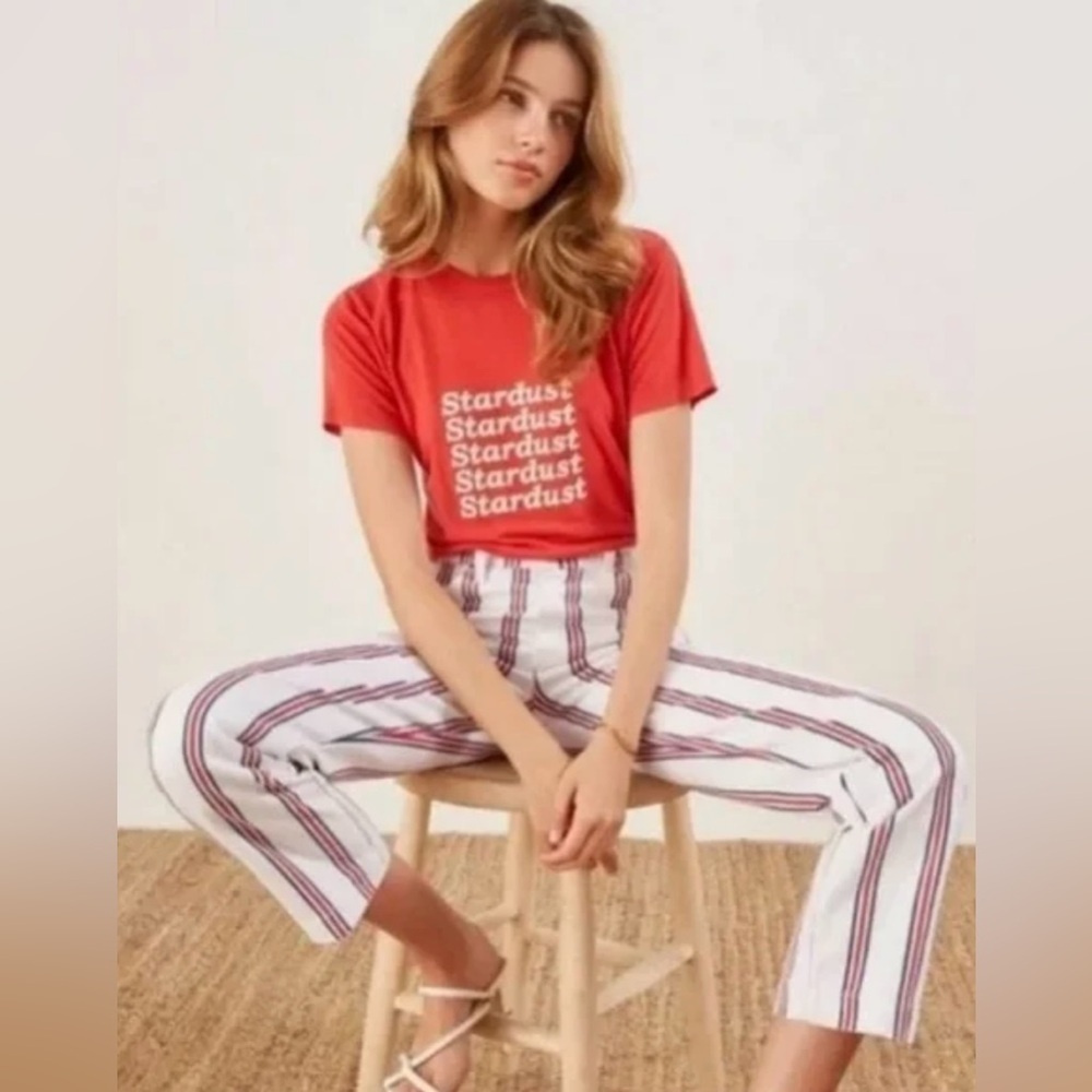 🆕Reformation - The Roper Mid Rise Striped Ankle Jean - Picture 4 of 16
